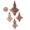 4 Pack: Ethiopian Copper Coptic Cross Pendants: Authentic Ethiopian East African Design for Jewelry & Necklace Making